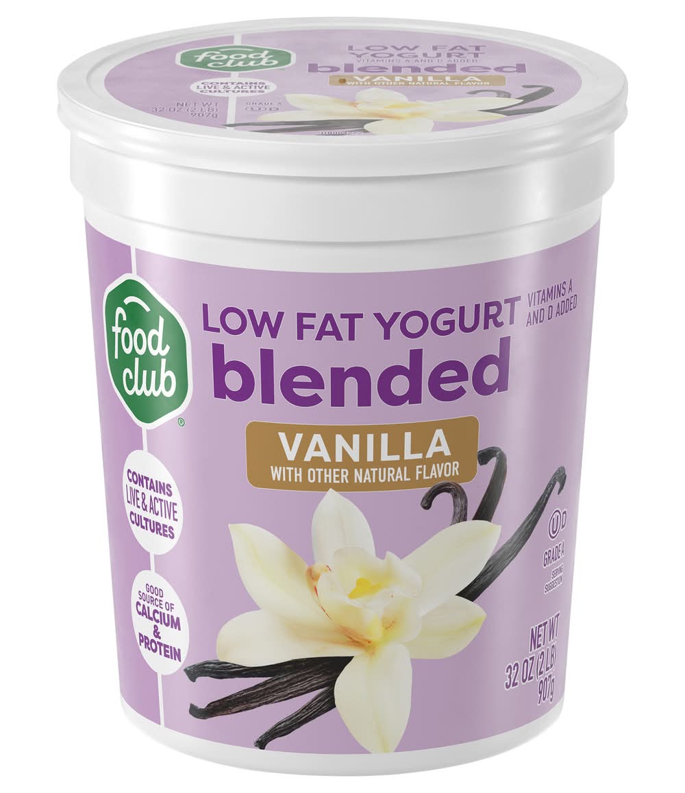 Food Club Low Fat Yogurt Vanilla 32 oz