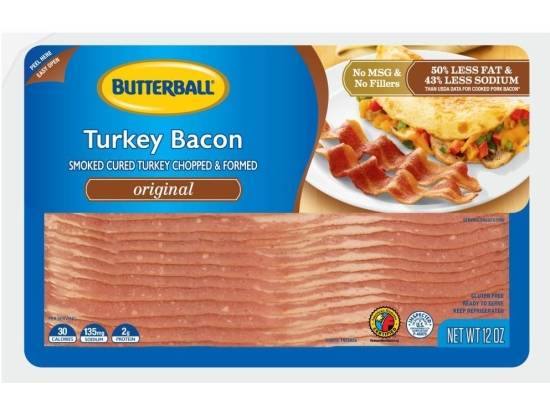 Butterball Turkey Bacon Thin and Crispy Original 6 oz