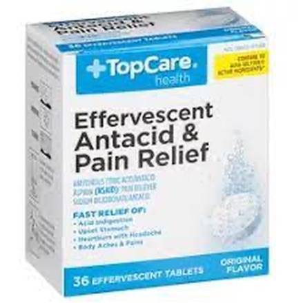 TopCare Health Effervescent Antacid & Pain Relief 36 tablets