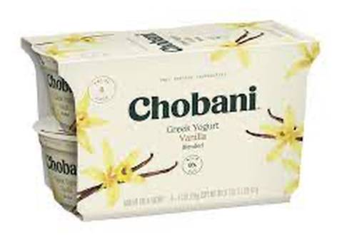 Chobani Greek Yogurt Vanilla Blended 4-5.3 oz