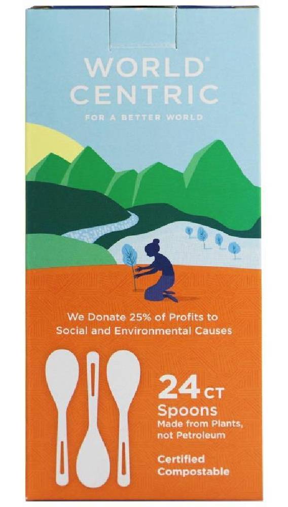 World Centric Spoons Corn Starch 24 ct