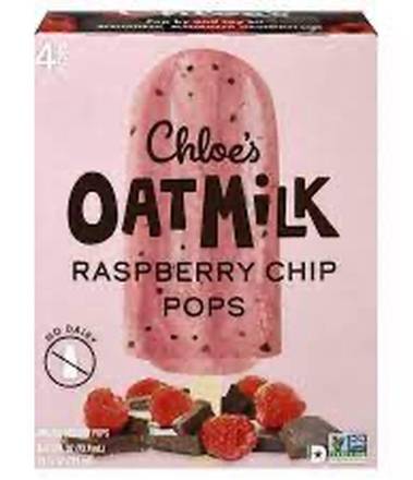 Chloe's Oatmilk Raspberry Chip Pops 4 ct