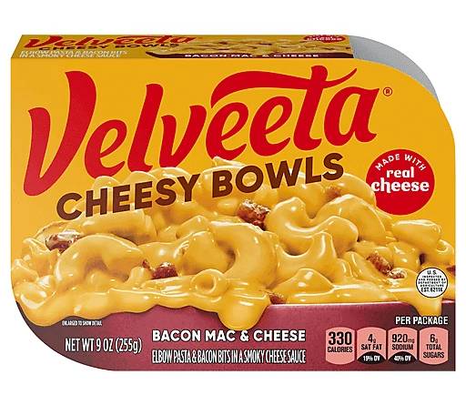 Velveeta Cheesy Bowls Bacon Mac and Cheese 9 oz
