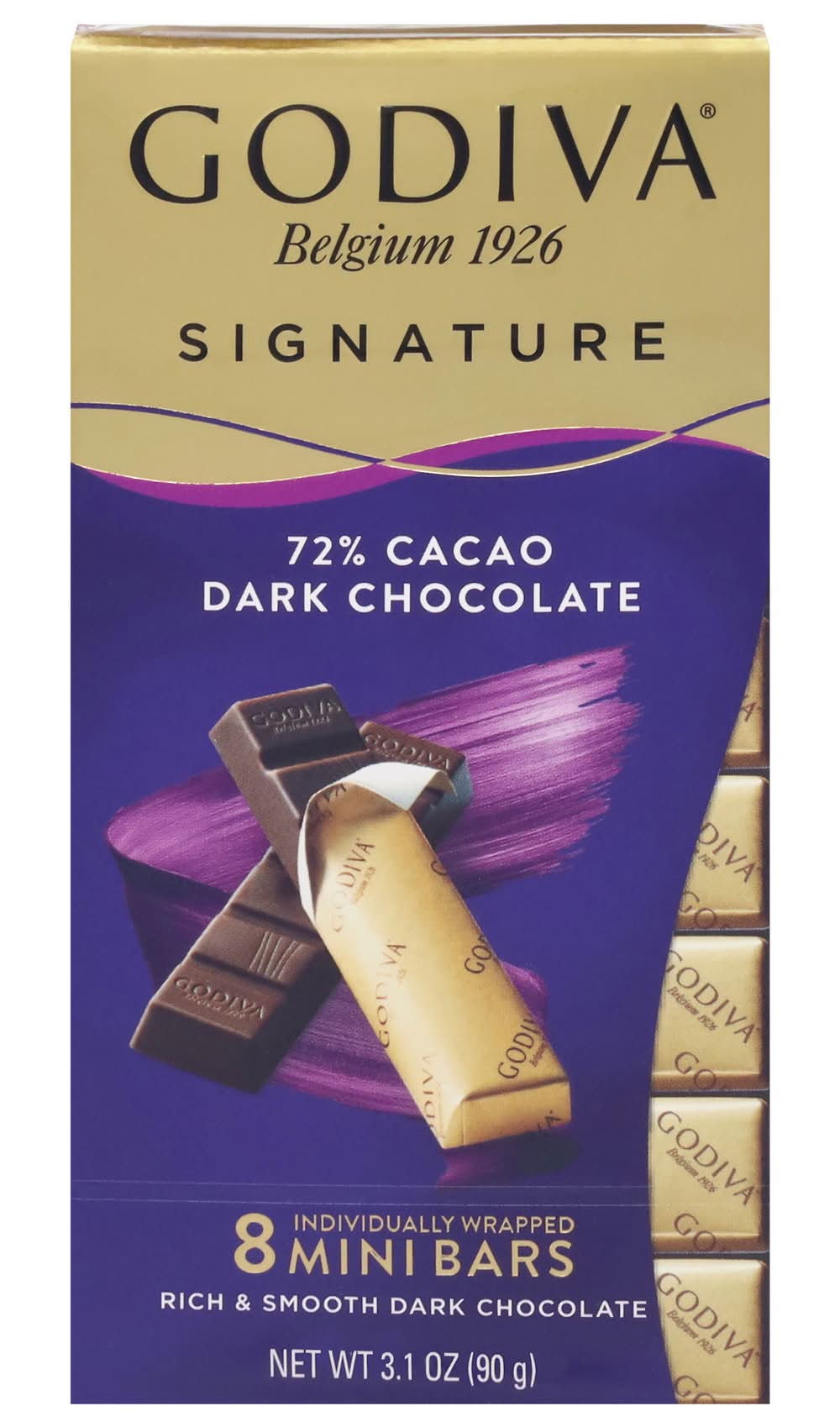 Godiva Signature Mini Bars 72% Cacao Dark Chocolate 3.1 oz