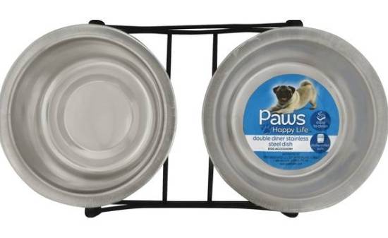 Paws Double Diner Stainless Steel Dish