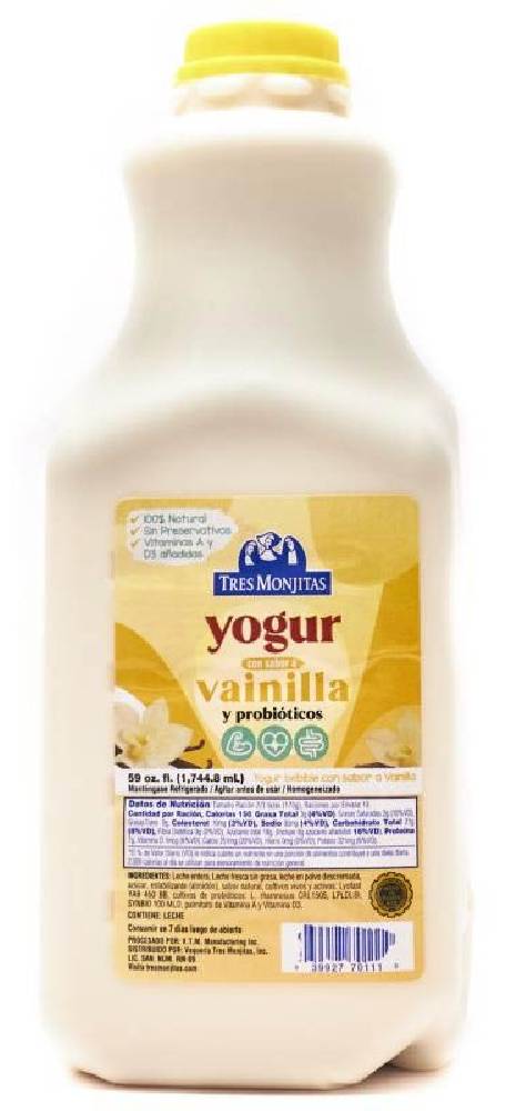 Tres Monjitas Yogurt Vanilla 59 oz