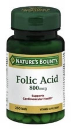 Nature’s Bounty Folic Acid 800mg 250 ct