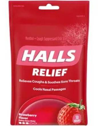 Halls Relief Strawberry Flavor  30 ct