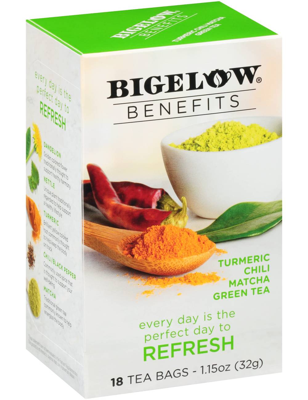 Bigelow Benefits Turmeric Chili Matcha Green Tea 18 ct