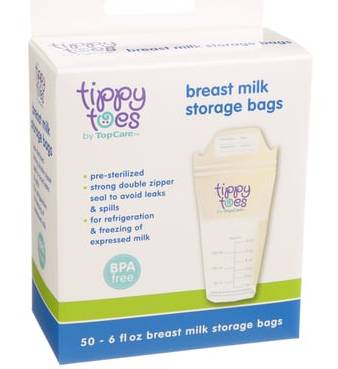 Tippy Toes Breast Milk Storage Bags 50 ct