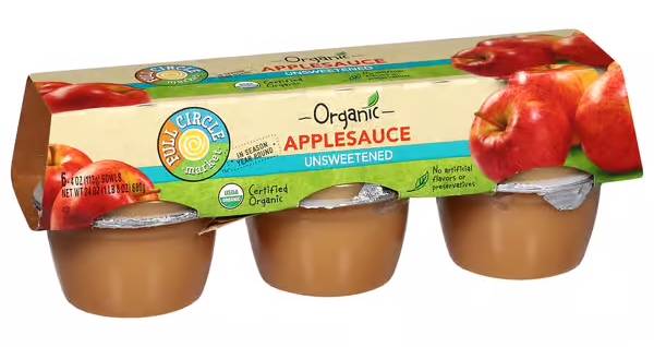 Full Circle Organic Unsweetened Applesauce 6-4 oz