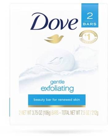 Dove Gentle Exfoliating Bar Soap 2 ct