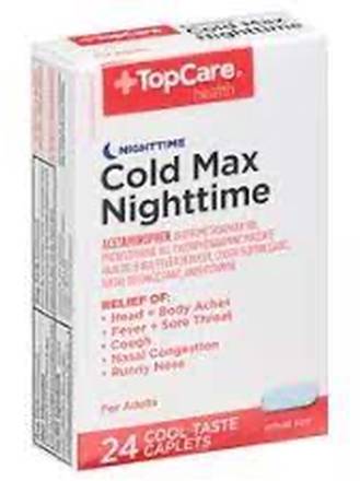 TopCare Health Cold Max Nighttime 24 cool taste caplets