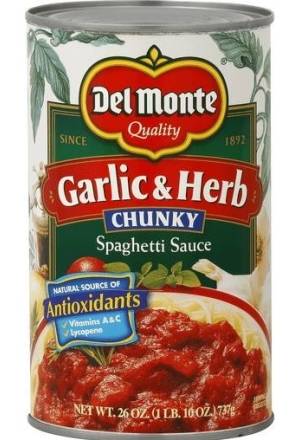 Del Monte Garlic & Herb Chunky Pasta Sauce 24 oz