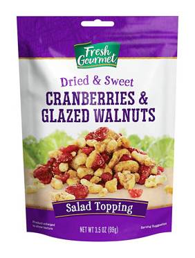 Fresh Gourmet Dried & Sweet Cranberries & Glazed Nuts 3.5 oz