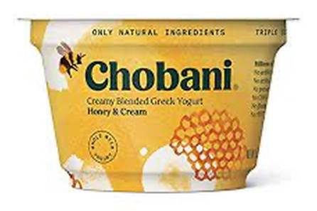 Chobani Greek Yogurt Blended Honey & Cream 5.3 oz