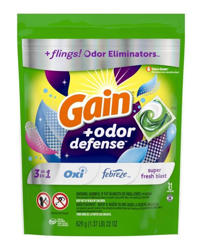 Gain Flings! + Odor Defense Super Fresh Blast 31 ct