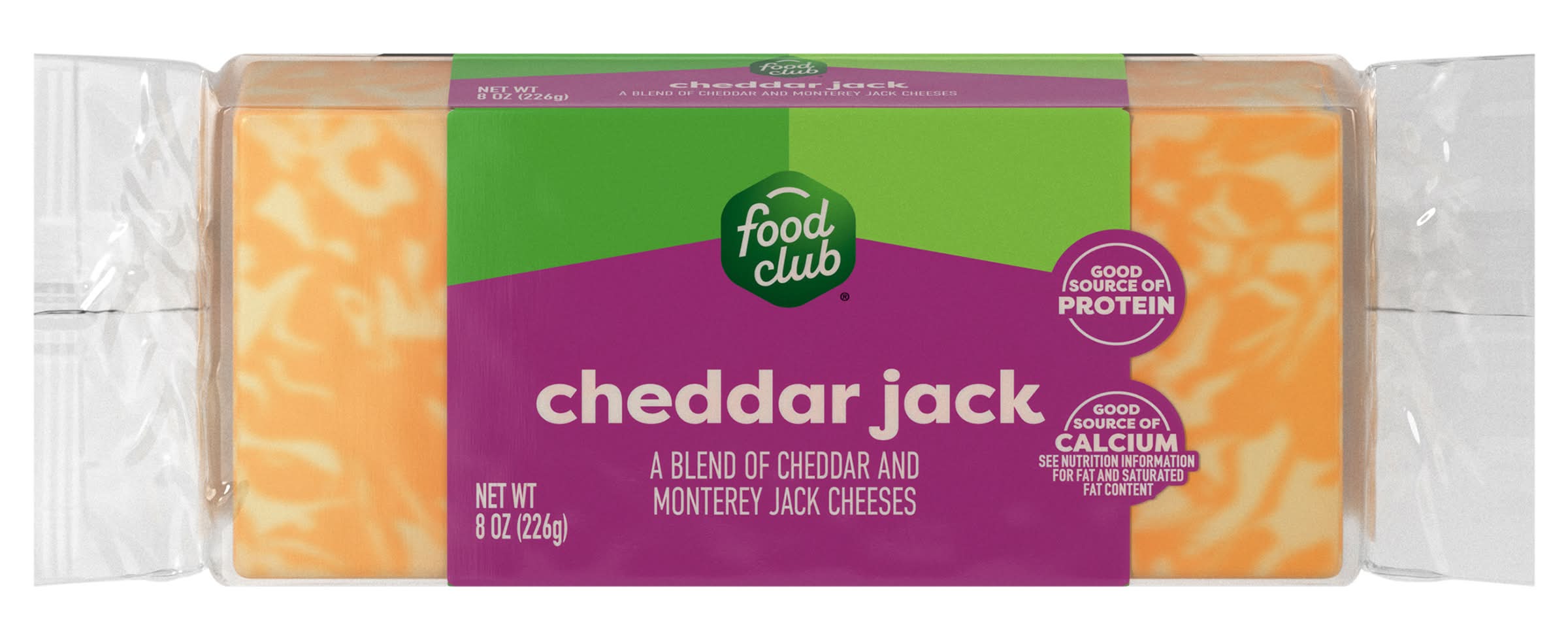 Food Club Cheddar Jack Cheese Block 8 oz