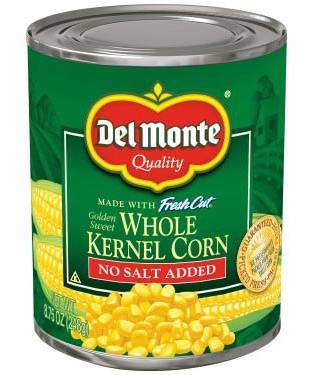 Del Monte Whole Kernel Corn No Salt Added 8.75 oz