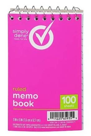 Simply Done Ruled Memo Book