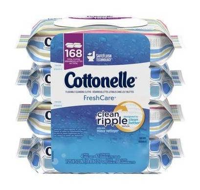 Cottonelle Flushable Wipes 4-42 ct