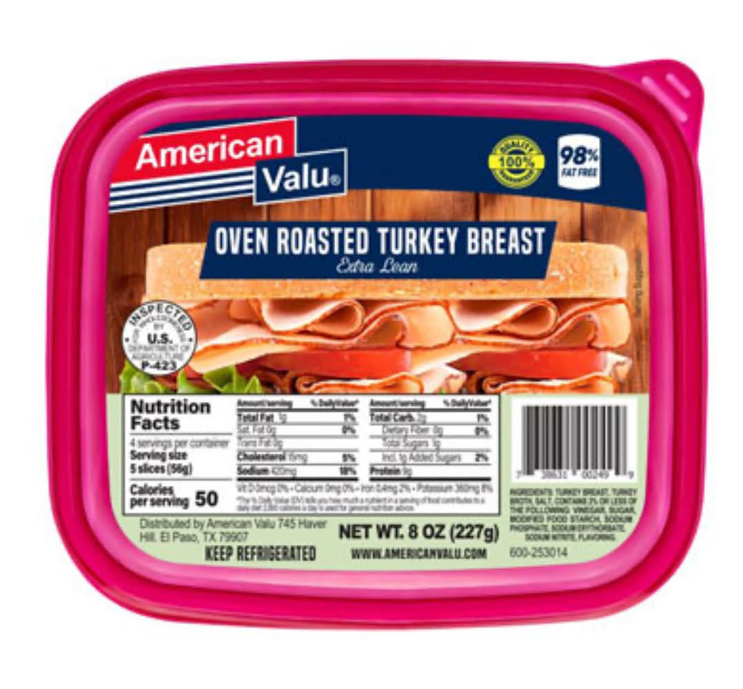 American Valu Extra Lean Oven Roasted Turkey Breast 8 oz