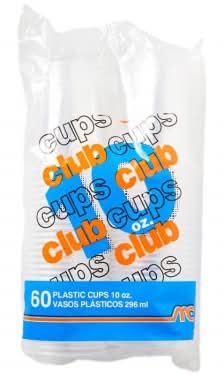 Club Cups Plastic Cups 10oz 60 ct