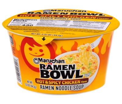 Maruchan Hot & Spicy Chicken Ramen Bowl 3.31 oz