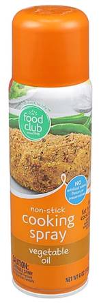 Food Club Non-Stick Cooking Spray Vegetable Oil 6 oz