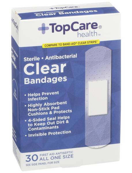 Top Care Clear Bandages 30 ct