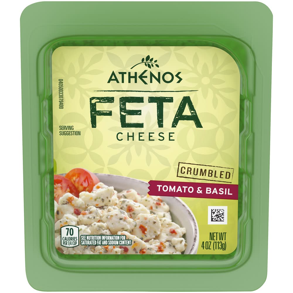 Athenos Feta Tomato & Basil Crumbled Cheese 4 oz