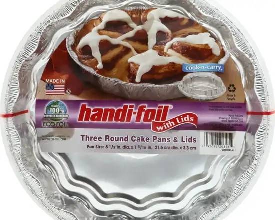 Handi-Foil 8.5 inch Cake Pans with Lids