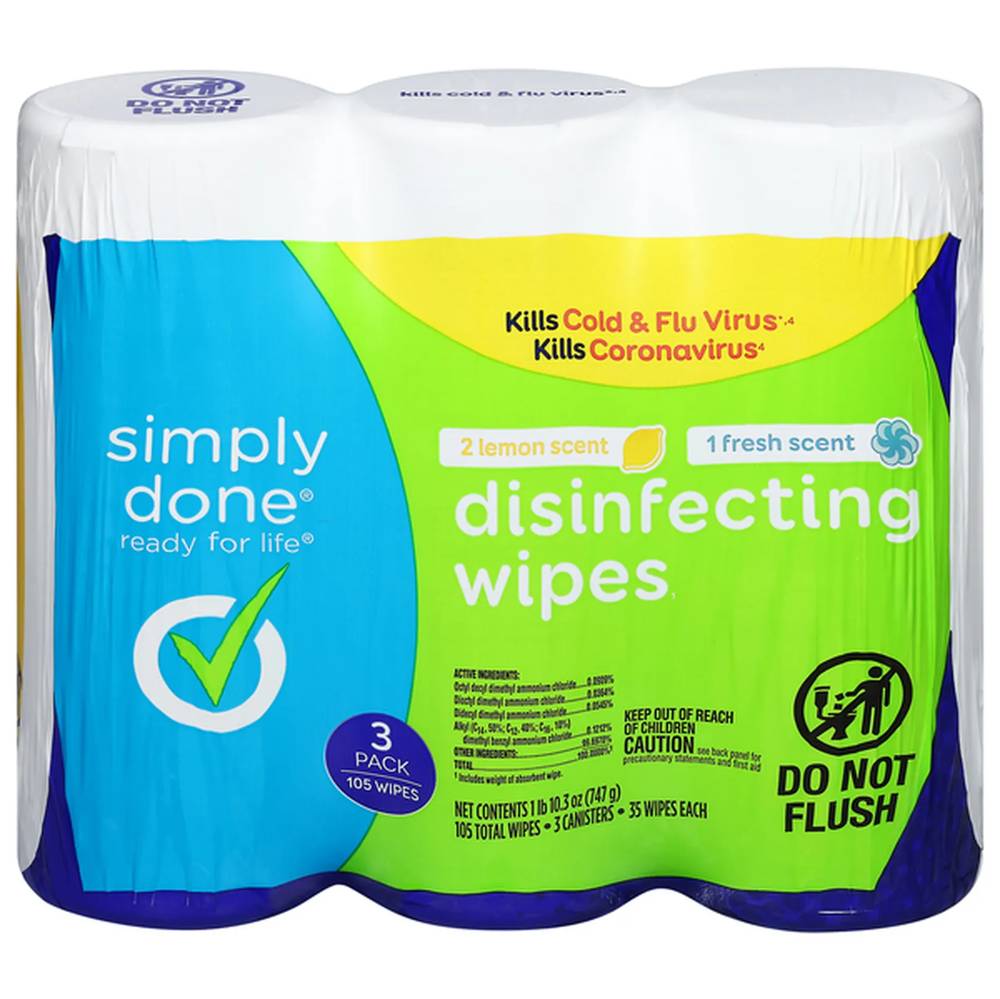 Simply Done Disinfecting Wipes Variety 3-35 ct
