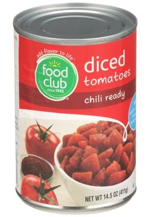 Food Club Diced Tomatoes Chili Ready 14.5 oz