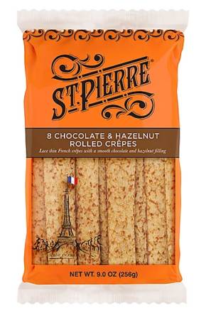 St Pierre 8 Chocolate & Hazelnut Rolled Crepes 9 oz