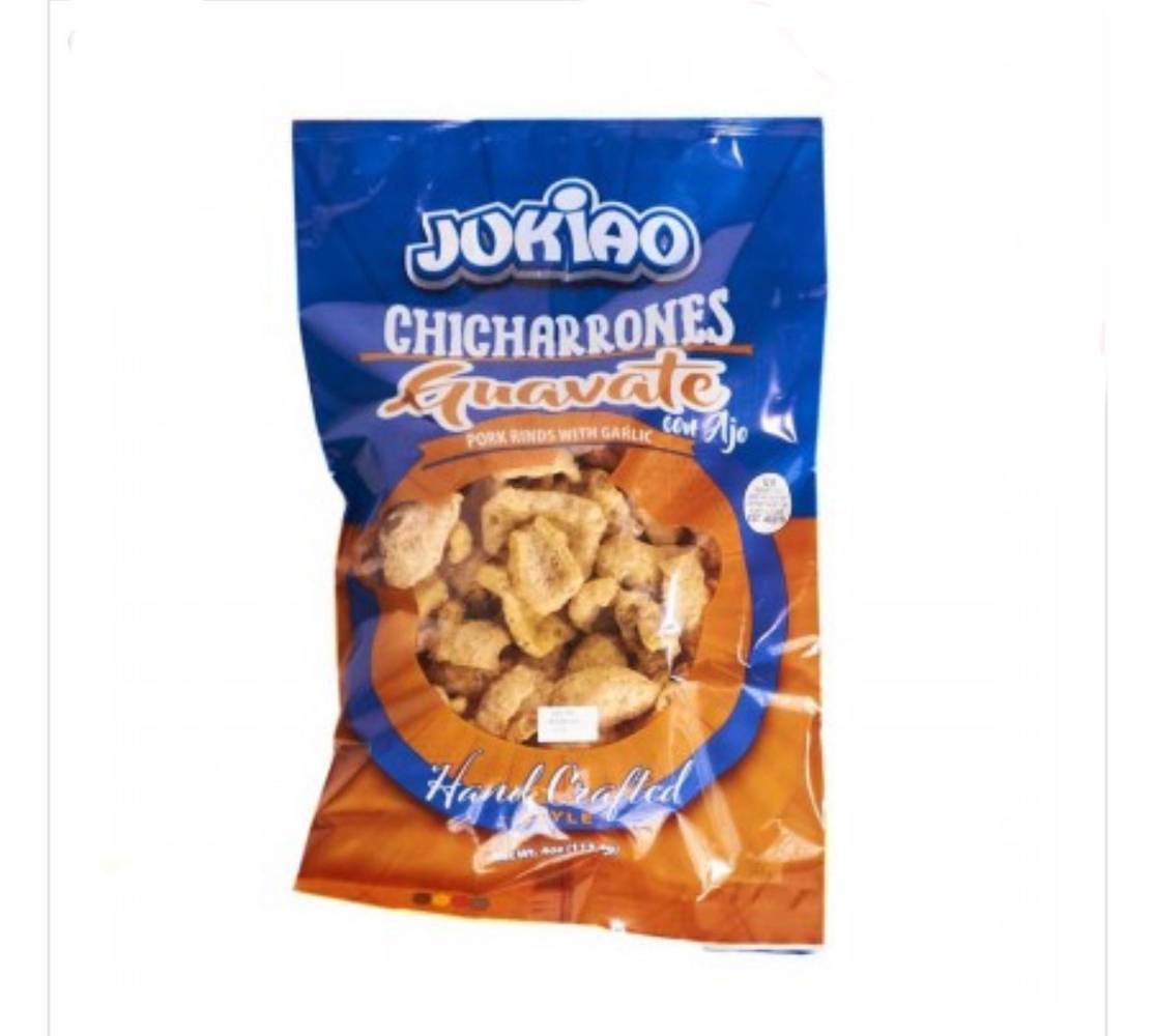 Jukiao Chicharrones Guavate con Ajo 4 oz