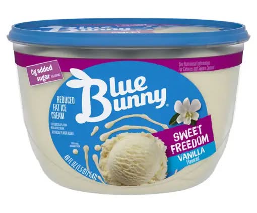Blue Bunny Sweet Freedom Vanilla Ice Cream 46 oz