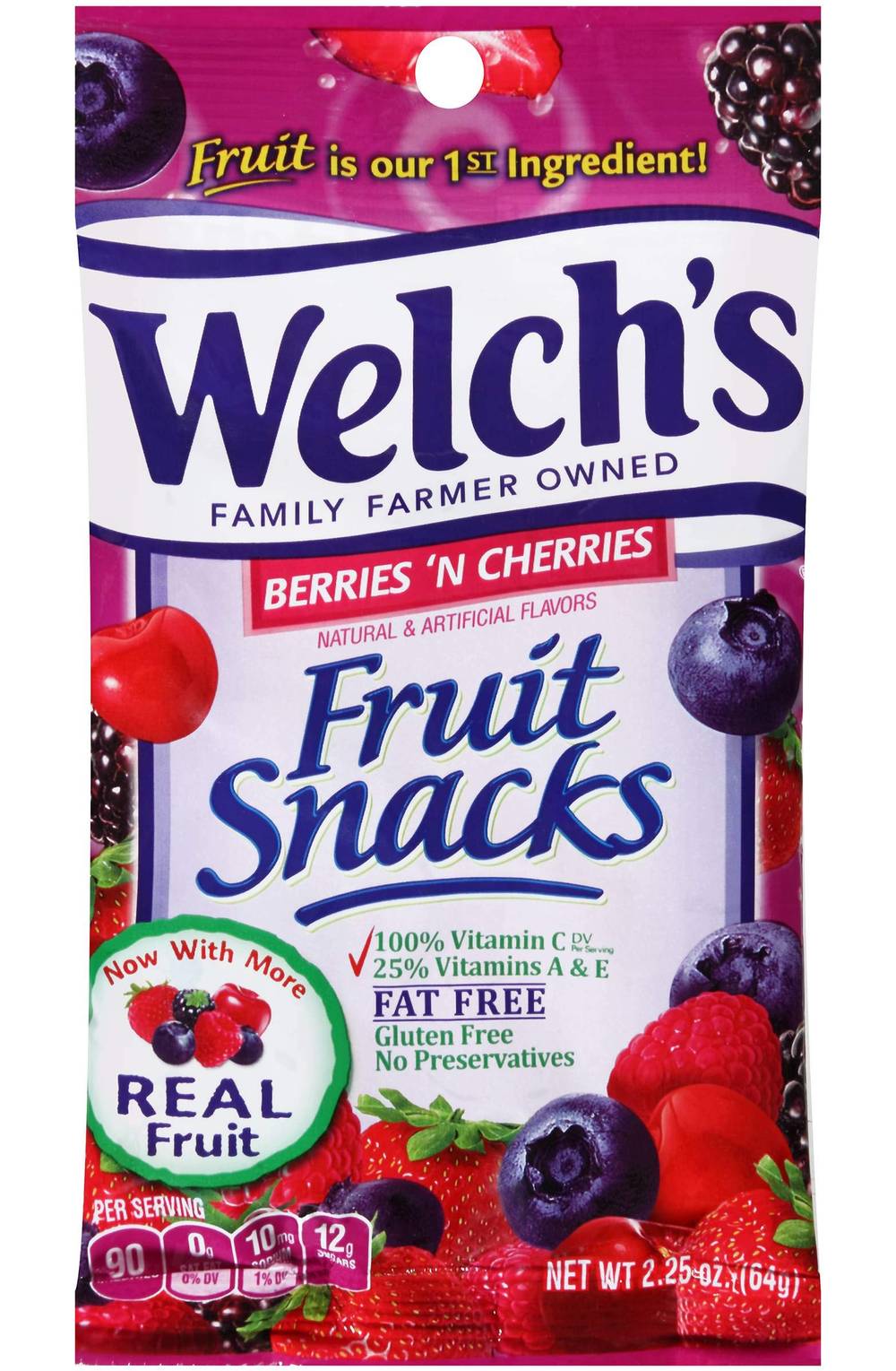 Welch’s Fruit Snacks Berries’n Cherries 2.25 oz 