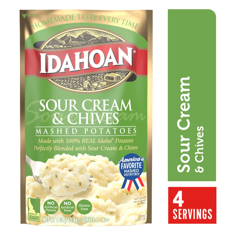 Idahoan Mashed Potatoes Sour Cream and Chives 4 oz