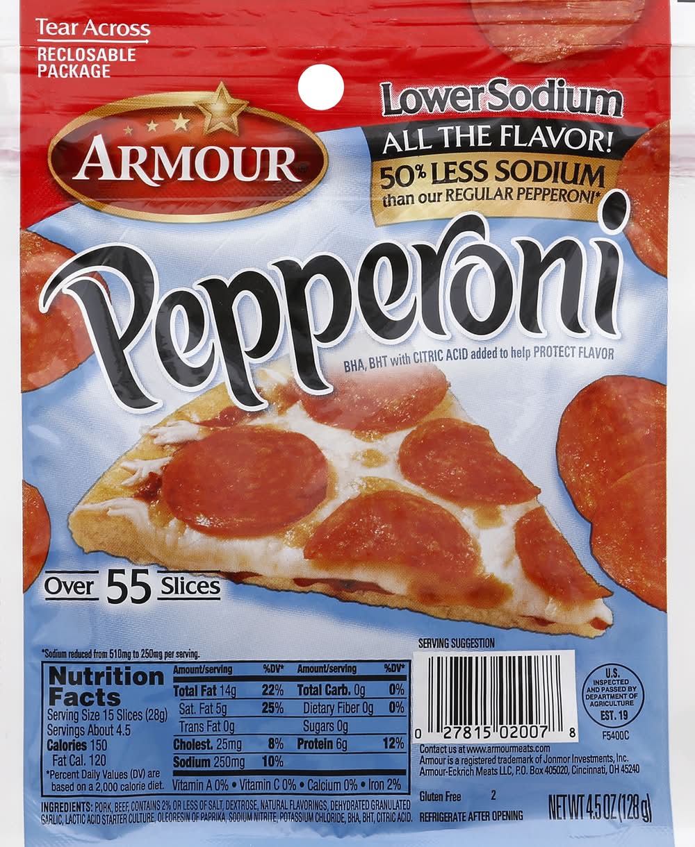Armour Pepperoni Lower Sodium 4.5 oz