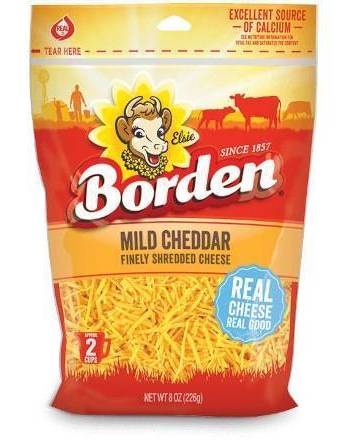 Borden Shredded Mild Cheddar 8 oz