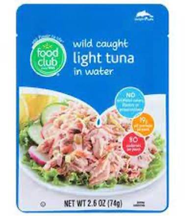 Food Club Wild Caught Light Tuna in Water 2.6 oz