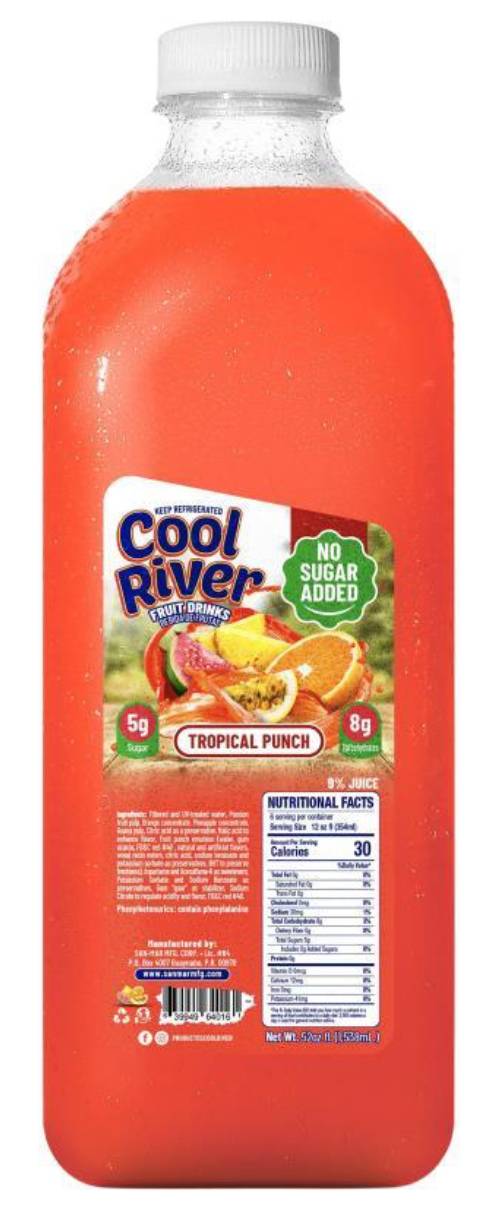 Cool River Tropical Punch Sin Azúcar Ańadida 52 oz