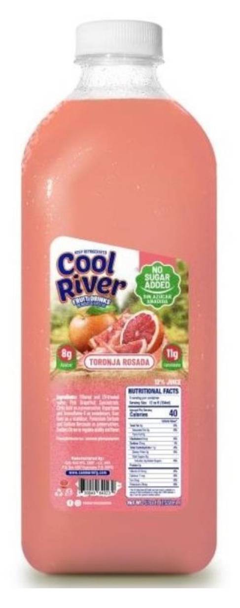 Cool River Bebida de Toronja Rosada Sin Azúcar Ańadida 52 oz