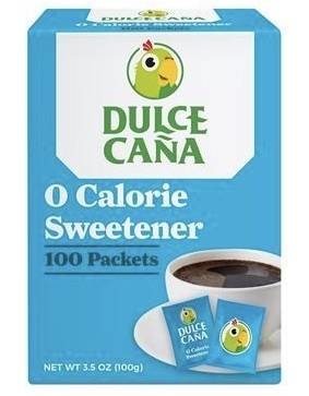 Dulce Caña 0 Calorie Sweetener Aspartame 100 ct