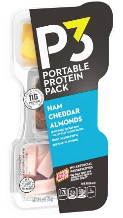 P3 Portable Protein Pack Ham Cheddar and Almonds 2 oz