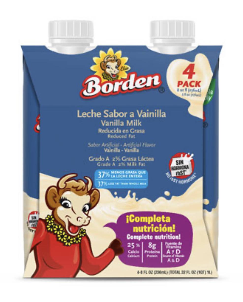 Borden Leche Sabor a Vainilla 4-8 oz