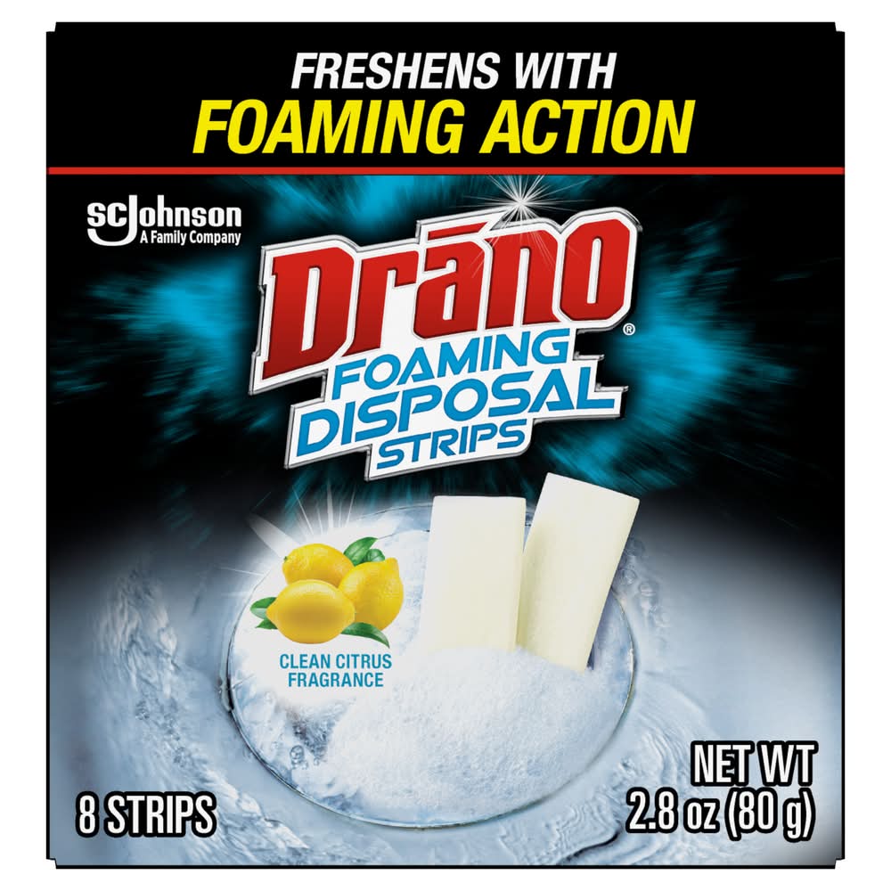 Drano Foaming Disposal Strips 8 ct