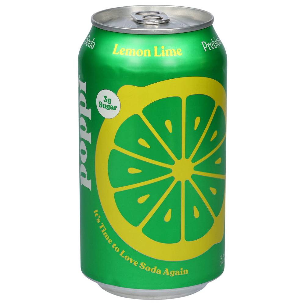 Lemon Lime Poppi Soda 12 oz