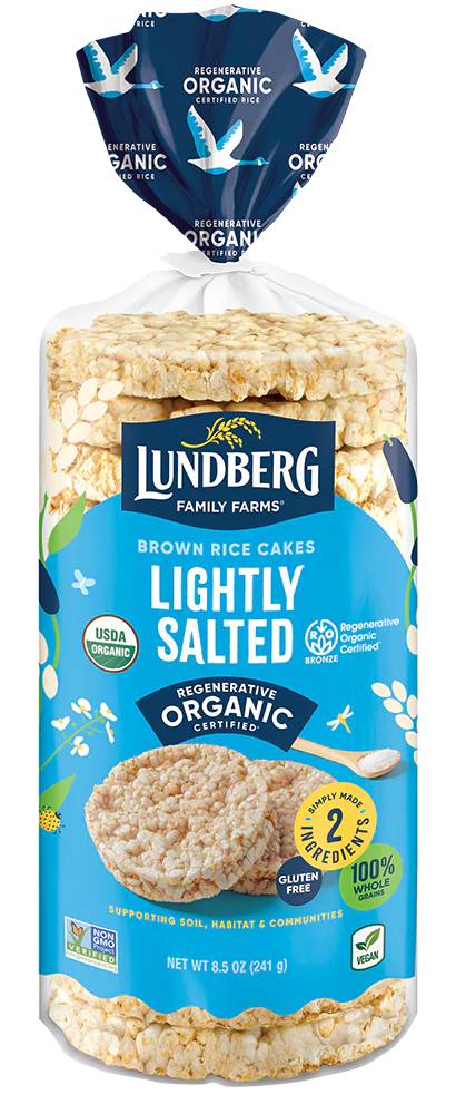 Lundberg Organic Whole Grain Rice Cakes Brown Rice Lightly Salted 8.5 oz